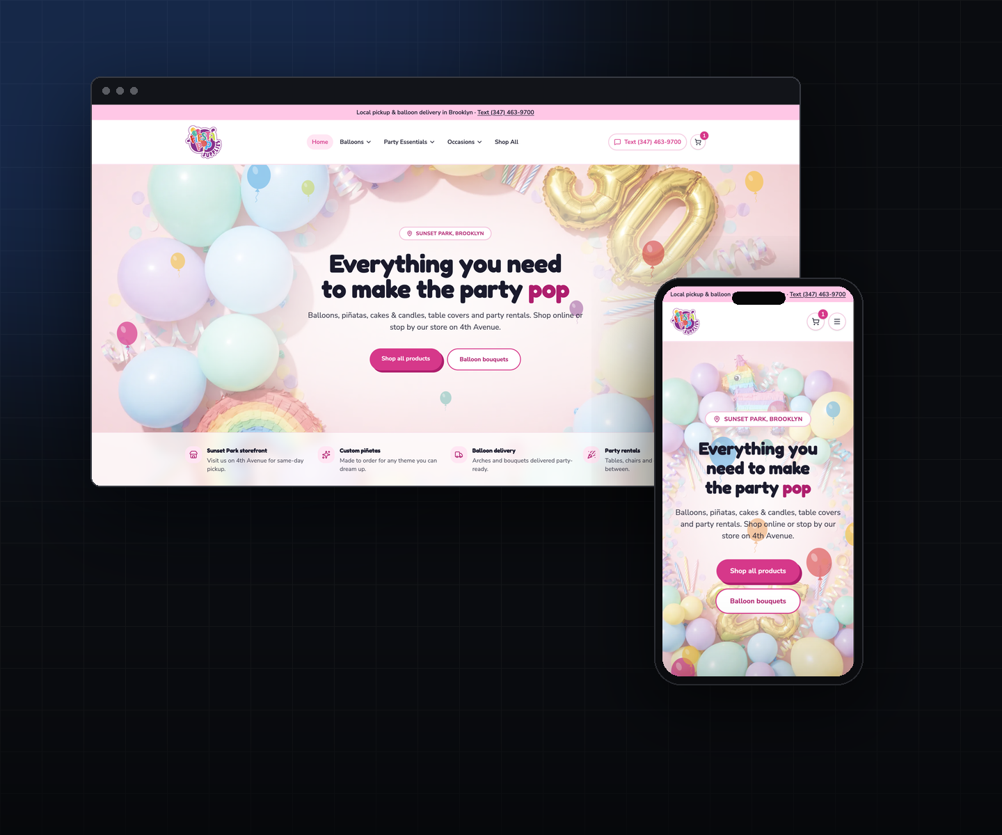 Fiesta Pop Supplies website preview